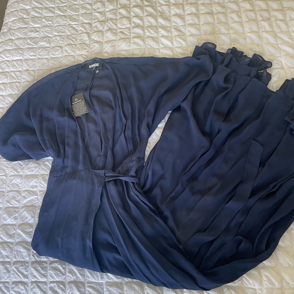 Reformation blue Winslow chiffon wrap maxi dress - Picture 5 of 12